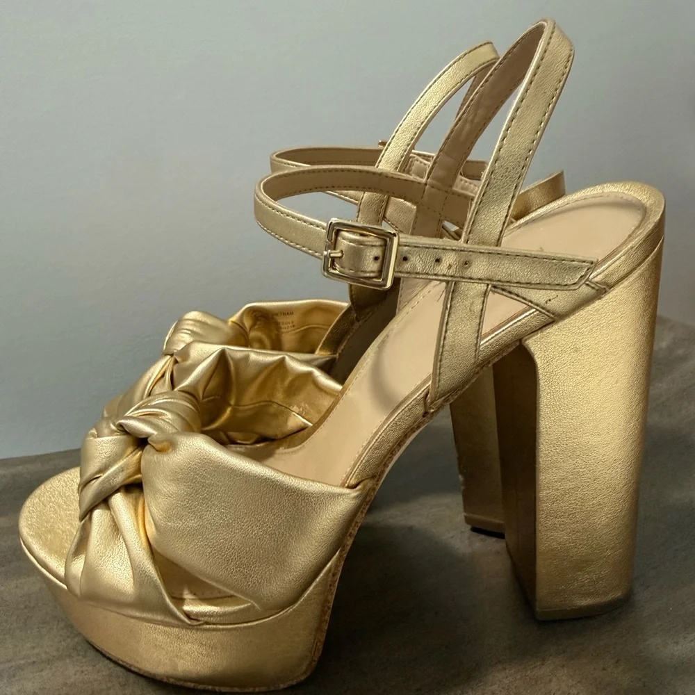 Michael Kors plataform Gold Shoes - Picture 2 of 14
